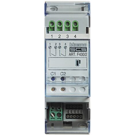 Actionneur avec 2 relais Bticino My Home 27 Vdc 2 Din Modules F430/2 (1/2)