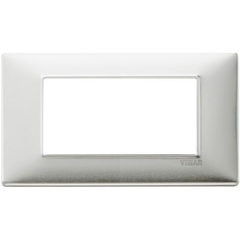Plaque de Vimar Plana 4 Modules en aluminium brossé 14654.81