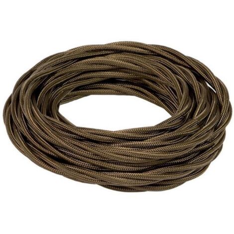 Fanton câble soie tressé 3G1,5 écheveau 10 mètres marron 93868-10