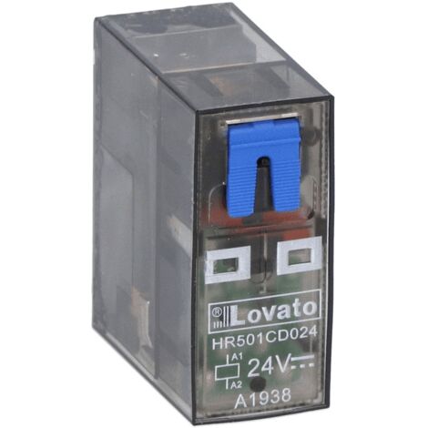 Mini Relais Lovato 16A 1 interrupteur 24VDC + LED HR501CD024 (1/5)