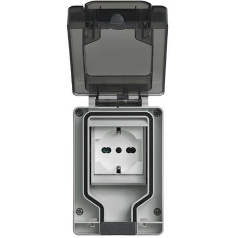 Boîtier Vimar étanche IP66 avec fiche insérée 2 Modules + prise 14962.U