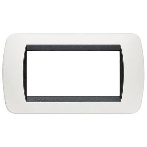 Bticino Living International plaque 4 modules blanc L4804PB (1/2)