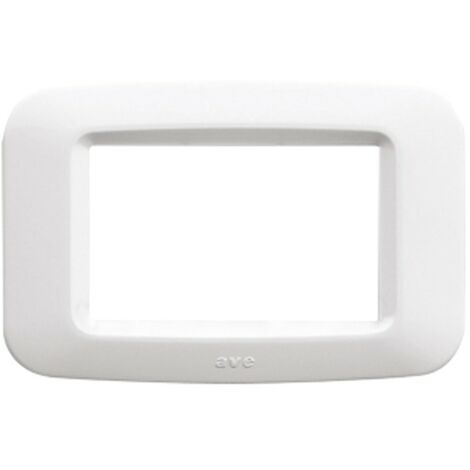 Plaque en technopolymère, Ave Banquise Système 45 3 Modules Blanc, brillant 45PY03BB