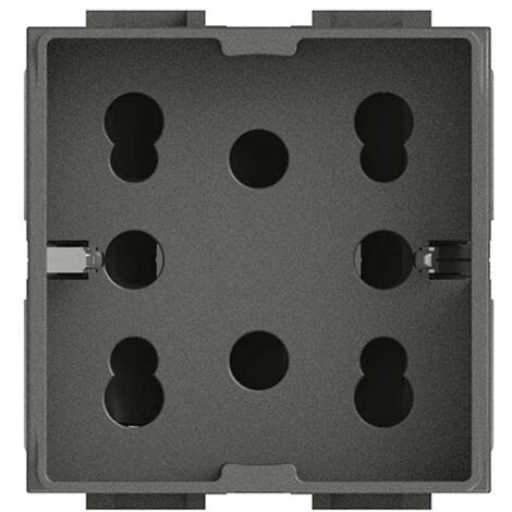 Prise électrique universelle à deux broches et schuko 10/16A 2 modules side 4Box pour Living anthracite 4B.L.H21 (1/4)