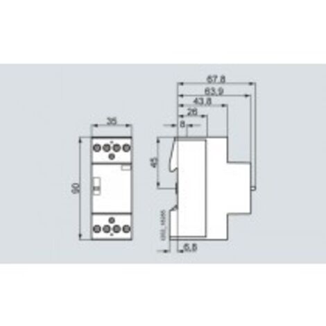 Contacteur Modulaire Rail DIN 220 Série 4P 16A/25A - 25A 4NO Pour Installation Domestique