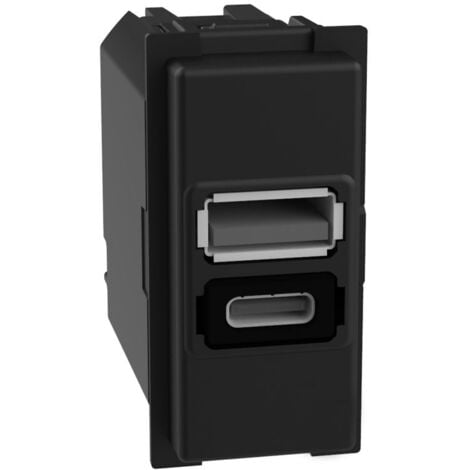 Chargeur USB Bticino Living Now type A et C 1M K4191AC