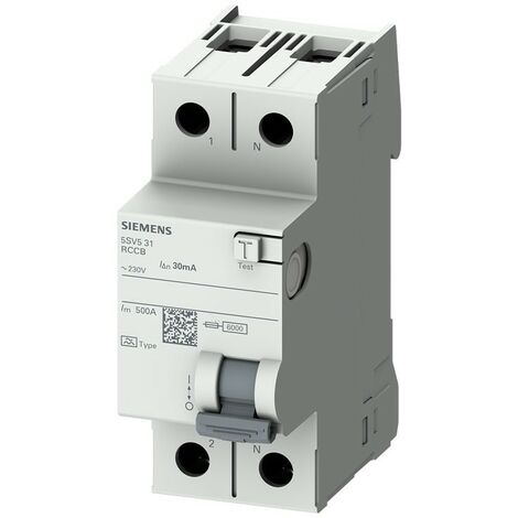 Interrupteur différentiel Siemens 40A 2 Poles 30 MA AC 2 Modules 5SV53140