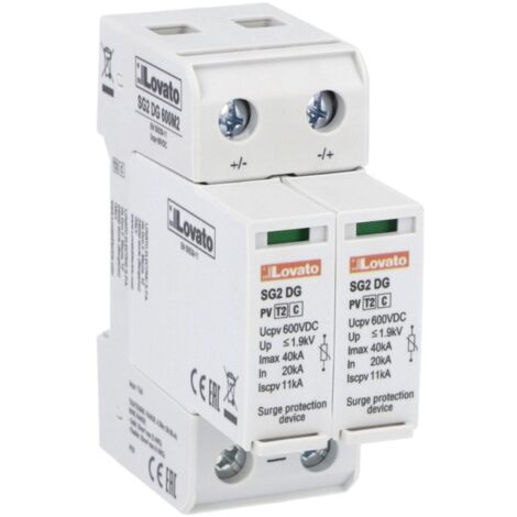 Lovato déchargeur de surtension pour photovoltaïque Type 2 600VDC SG2DG600M2 (1/5)