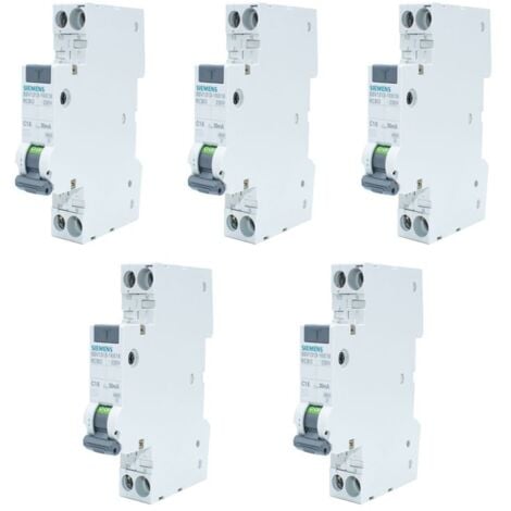 Kit magnétothermique différentiels Siemens 16A 1P+N 30MA AC 4,5KA 5SV13131KK16