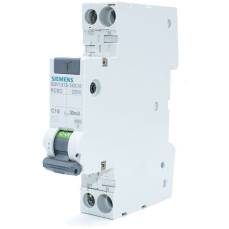 Kit magnétothermique différentiels Siemens 16A 1P+N 30MA AC 4,5KA 5SV13131KK16