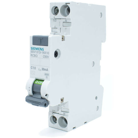Kit magnétothermiques différentiels Siemens 10A 1P+N 30MA AC 4,5KA 5SV13131KK10