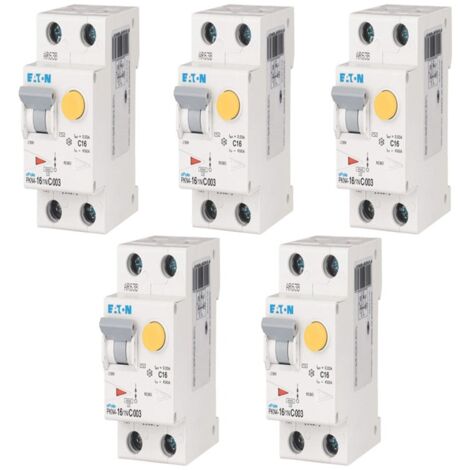 Kit interrupteurs différentiels Magnétothermiques  Eaton 16A 1P+N 30MA AC 4.5K 237068