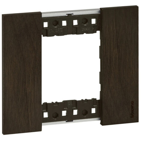 Plaque Bticino Living Now 2 Modules de couleur en bois de Noyer KA4802LG