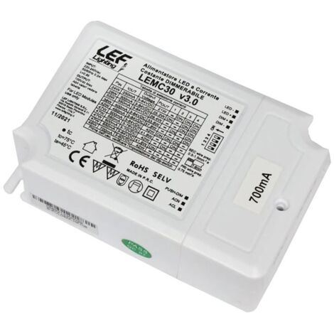 Bloc d'alimentation LED multicourant LEF 21-42W 250-700MA dimmable LEMC30D (1/2)