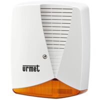 Urmet – Sirène d'alarme extérieure auto-alimentée 12V – Clignotant LED – 107 dB – IP44 – Température -25°C à +70°C