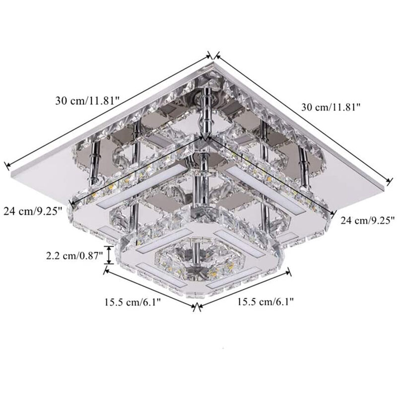 Slochi [Lot de 2] Plafonnier LED, 24W 2100LM Luminaire Plafonnier