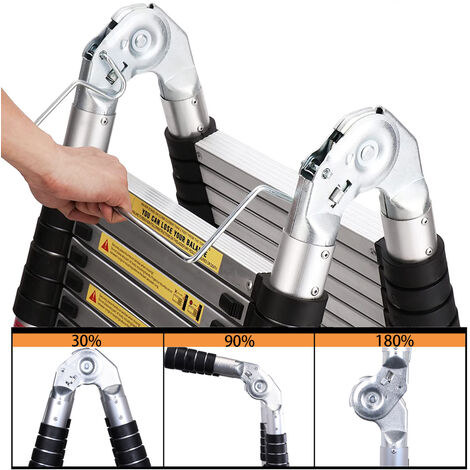 Echelle Télescopique Pliable 3,2M en Aluminium Echelle Extensible Max ...