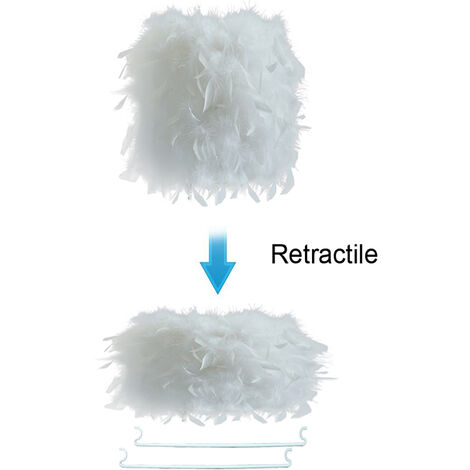 Lustre Suspension en Plume E27 22cm Blanc