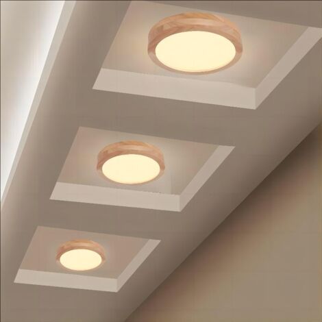 3x LED Plafonnier Intérieur 4500K 30x30x4.5cm Lampe de Plafond Décorative Lumière Naturelle pour Salon Couloir Balcon Entrée (1/5)