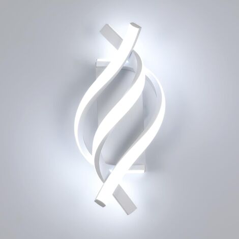 Applique Murale Intérieur, 22W LED Lampe Murale Design Spirale, Applique de Mur en Aluminium, 3000K pour Salon Couloir Entrée Escalier Blanc Lumière Froide
