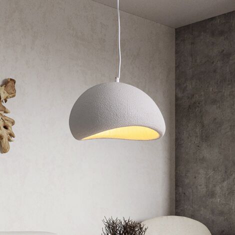 Lustre Suspension Industrielle Moderne Plafonnier Design Simulation Ciment Texture Luminaire Créatif E27 pour Cuisine Salon Chambre Gris 20cm