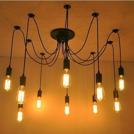 Lustre Araignée DIY Plafond Retro Spider Lampe Industry Ceiling Light