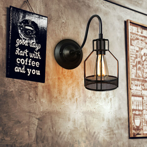 ZMH 2PCS Applique murale interieur lampe vintage - Noir lampe de