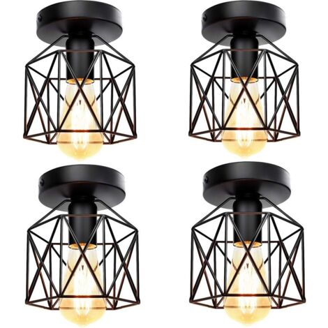 Lustre Suspendu Noir à 12 Bras - Style Industriel Rétro Avec Douilles E14 - Pour Salon, Cuisine, Salle à Manger