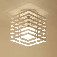Lampe de Plafond 22cm Noir Plafonnier Cage en Métal Luminaire pour Chambre Café Restaurant Blanc