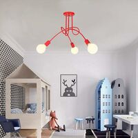 Axhup – Plafonnier rétro en métal 3 lumières E27 – Dimensions Ø50cm, hauteur 40cm – Pour salon, salle à manger, cuisine – Éclairage moderne