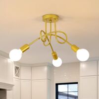 Axhup – Plafonnier d'extérieur en métal doré – 3 bras E27 – 60W – Voltage 220-240V – Design rétro moderne pour salon et chambre