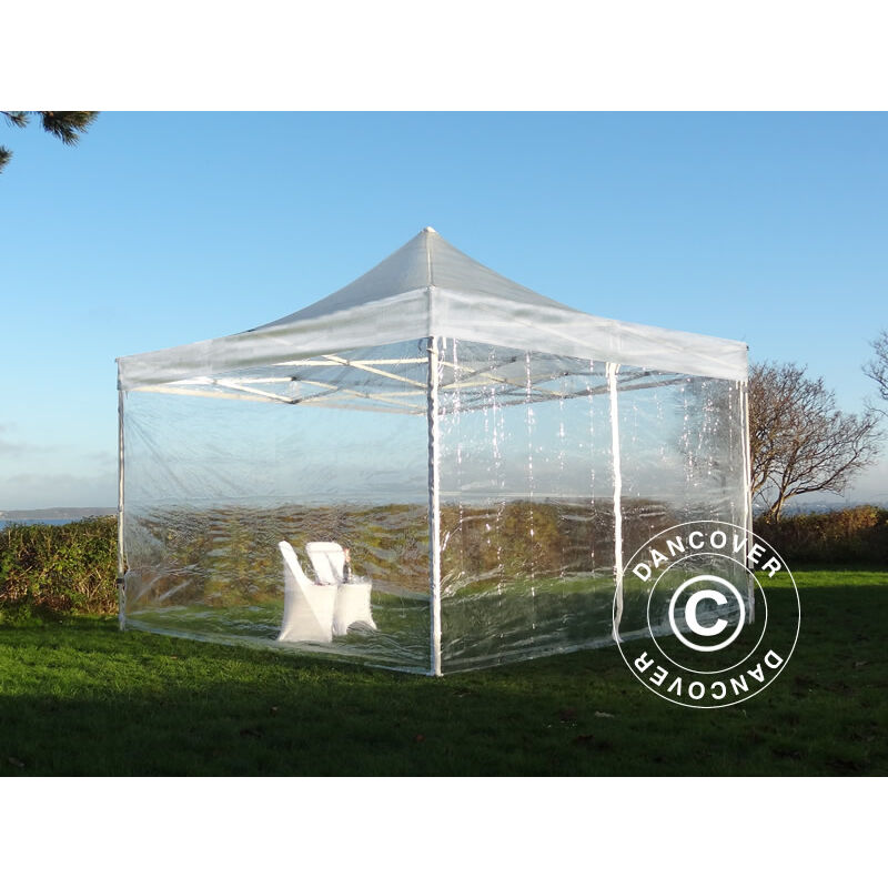 Pop up gazebo FleXtents Pop up canopy Folding tent PRO 4x4 m Clear, incl. 4  sidewalls