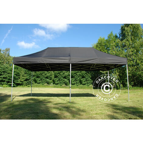 Pop up gazebo FleXtents Pop up canopy Folding tent PRO Steel 3x6 m Black