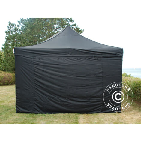 Pop up gazebo FleXtents Pop up canopy Folding tent PRO Steel 4x6 m Black,  incl. 8