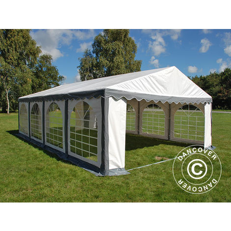 Marquee Party tent Pavilion Original 4x8 m PVC, Grey/White