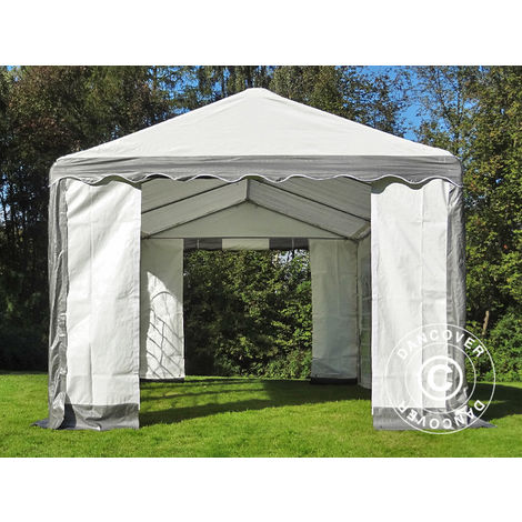 Marquee Party tent Pavilion PLUS 4x6 m PE, Grey/White