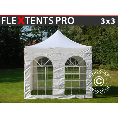 Pop up gazebo FleXtents PRO Vintage Style 3x3 m White, incl. 4 sidewalls (1/5)