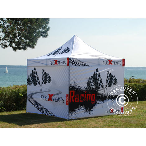 Pop up gazebo FleXtents Pop up canopy Folding tent Xtreme 50 Racing 3x3 m, Limited edition - White