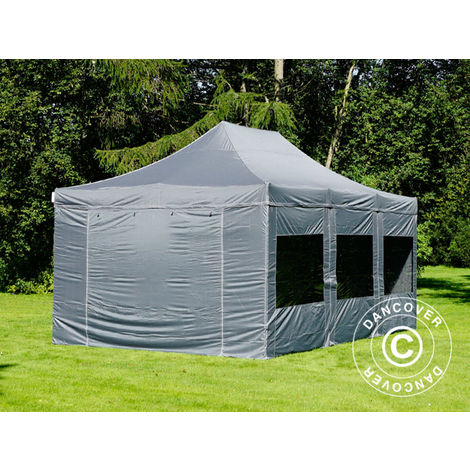 Pop up gazebo FleXtents Pop up canopy Folding tent Xtreme 50 4x6 m Grey, incl. 8 sidewalls