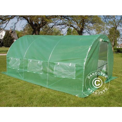 Polytunnel Greenhouse 3x4.5x2 m, 13.5 m², Green