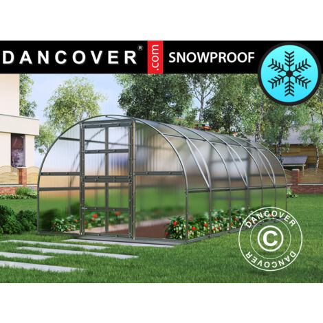 Greenhouse polycarbonate TITAN Arch 320, 18 m², 3x6 m, Silver - Dancover (1/5)