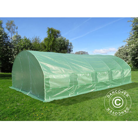 Polytunnel Greenhouse 4x6.6x2 m, 26.4 m², Green