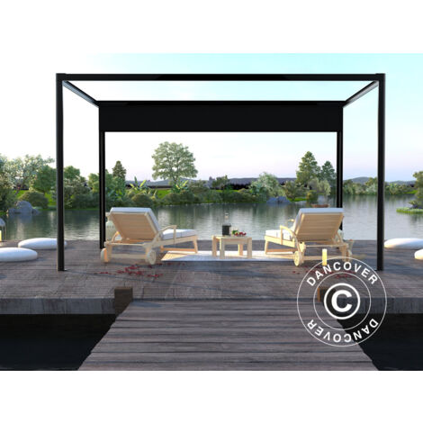 Pergola Gazebo San Fernando, 4x3m, Black/Dark Grey