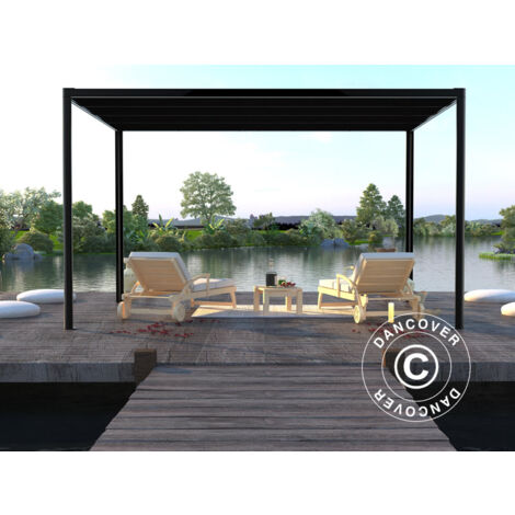 Pergola Gazebo San Fernando, 4x3m, Black/Dark Grey
