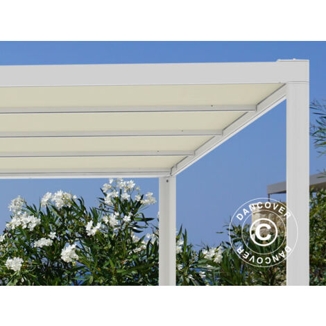 Pergola Gazebo San Fernando, 3x3m, White/Beige