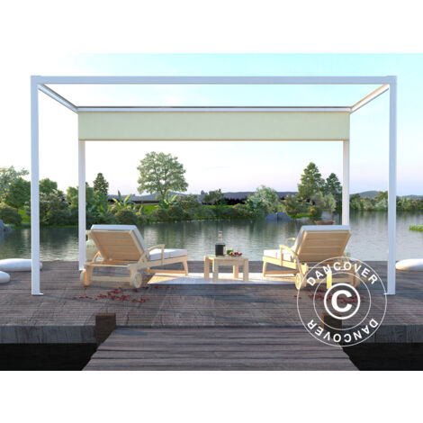 Pergola Gazebo San Fernando, 4x3 m, White/Beige