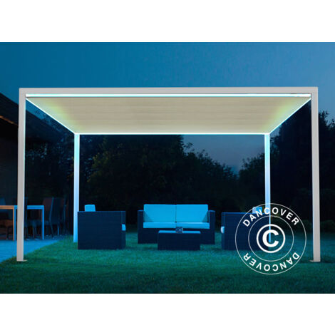 Pergola Gazebo San Fernando, 4x3 m, White/Beige