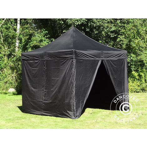 Pop up gazebo FleXtents Pop up canopy Folding tent Xtreme 60 3x3 m Black, incl. 4 sidewalls