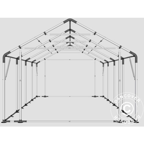 Storage shelter Storage tent PRO 5x8x2x3.39 m, PE, Grey