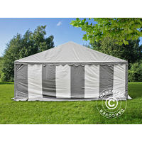 Marquee Party tent Pavilion, Exclusive CombiTents® 6x12 m 4-in-1, Grey/White - White / Grey